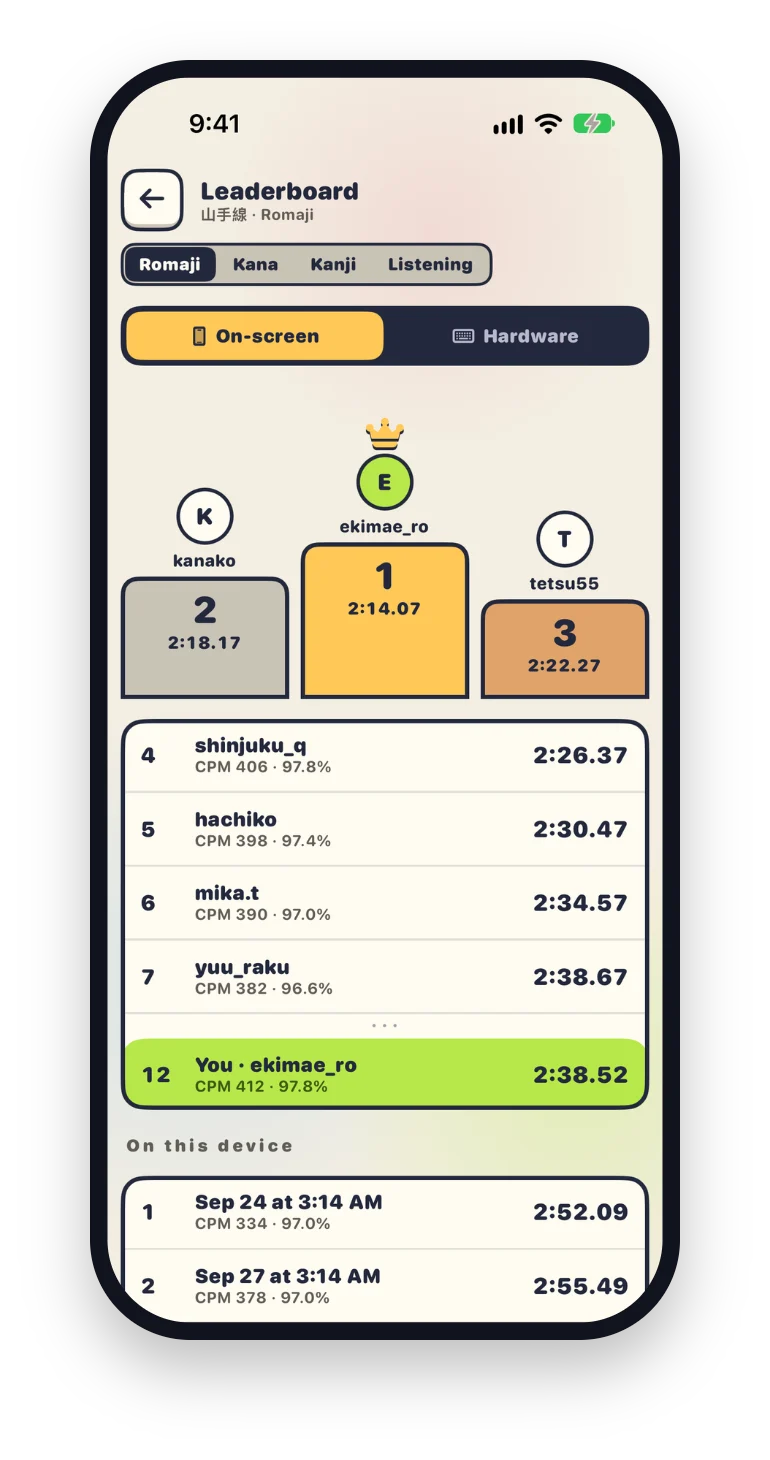 Rail Typing on iPhone: Race the world to every station